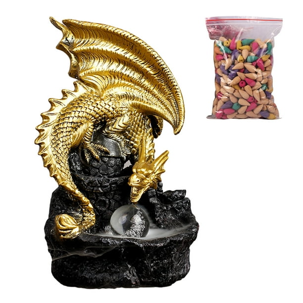 CW_ Ceramic Backflow Dragon Home Ornament Incense Burner Cones Stick Holder Cens CW_ Ceramic Backflow Dragon Home Ornament Incense Burner Cones Stick Holder Cens